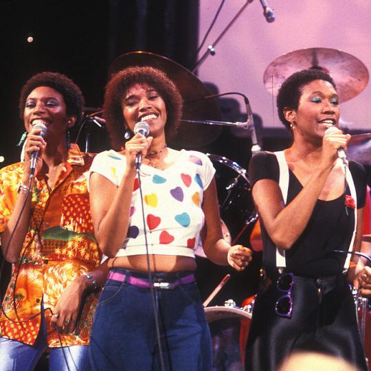 The Pointer Sisters during Pointer Sisters on "Midnight Special" TV Show at NBC Studios in Burbank, California, United States. (Photo by Jeffrey Mayer/WireImage)