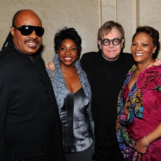 Stevie Wonder, Gladys Knight, Elton John and Dionne Warwick in 2011