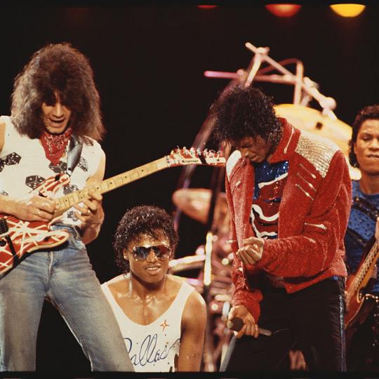 Eddie Van Halen and Michael Jackson in 1984