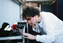 Robert Smith backstage at a Cure show in 1992