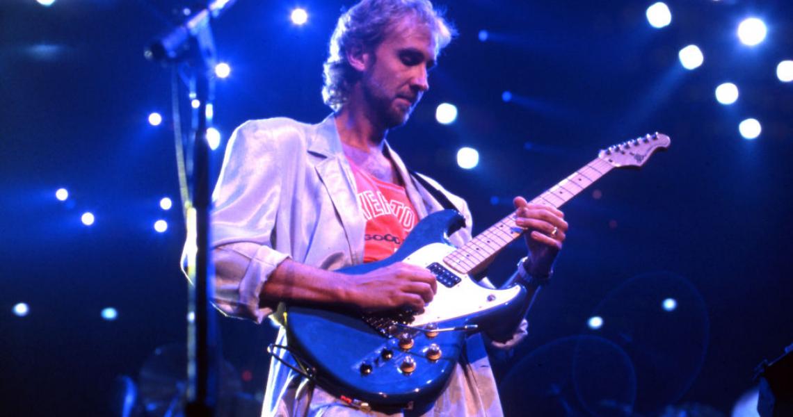  English guitarist, songwriter, and singer who co-founded the rock band Genesis, Mike Rutherford performs onstage at the Joe Louis Arena during the first show of the band's Invisible Touch Tour, on September 18, 1986, in Detroit, Michigan. (Photo by Ross Marino/Getty Images)