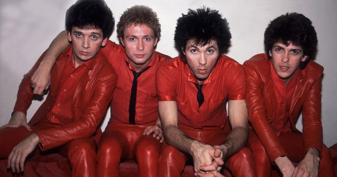 (L-R) Wally Palmar, Rich Cole, Jimmy Marinos and Mike Skill of The Romantics (Photo by Paul Natkin/WireImage)